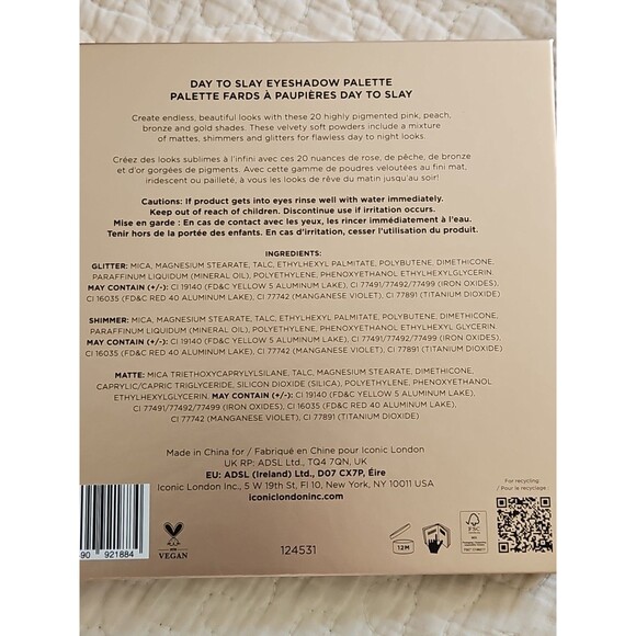 ICONIC London DAY TO SLAY Eyeshadow Palette Full Size Brand New In Box - Picture 6 of 6